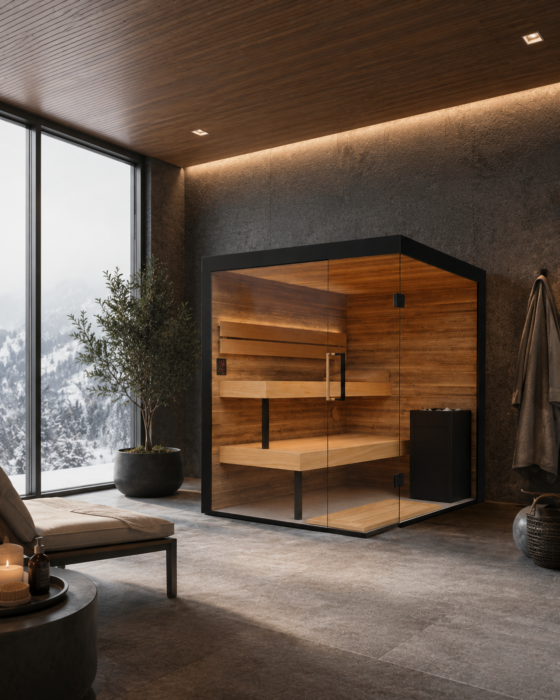ThermaSol Lumaria Indoor Glass Sauna Cabin