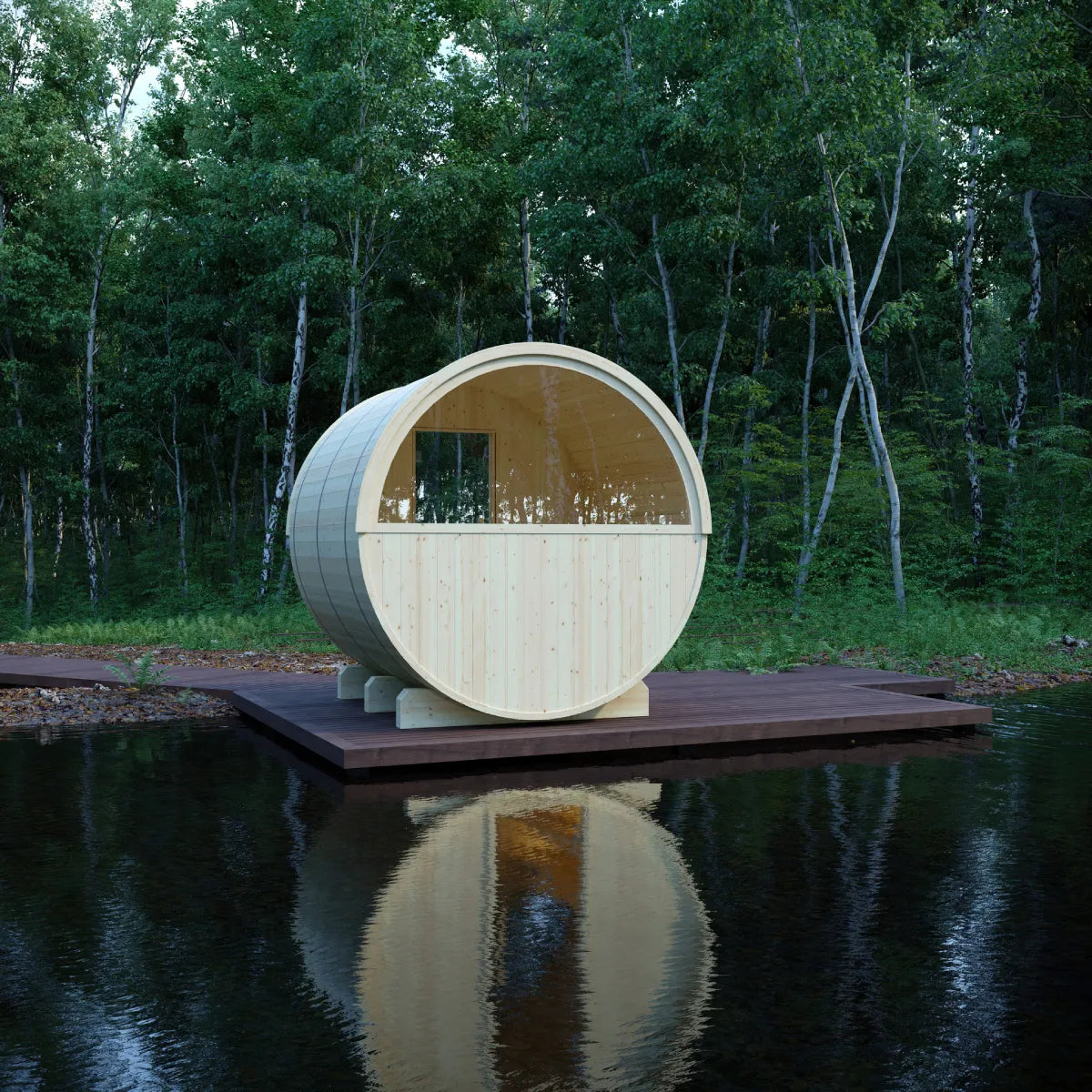 Finnish Barrel Saunas Helsinki | 4-Person Barrel Sauna with Terrace and WiFi Heater