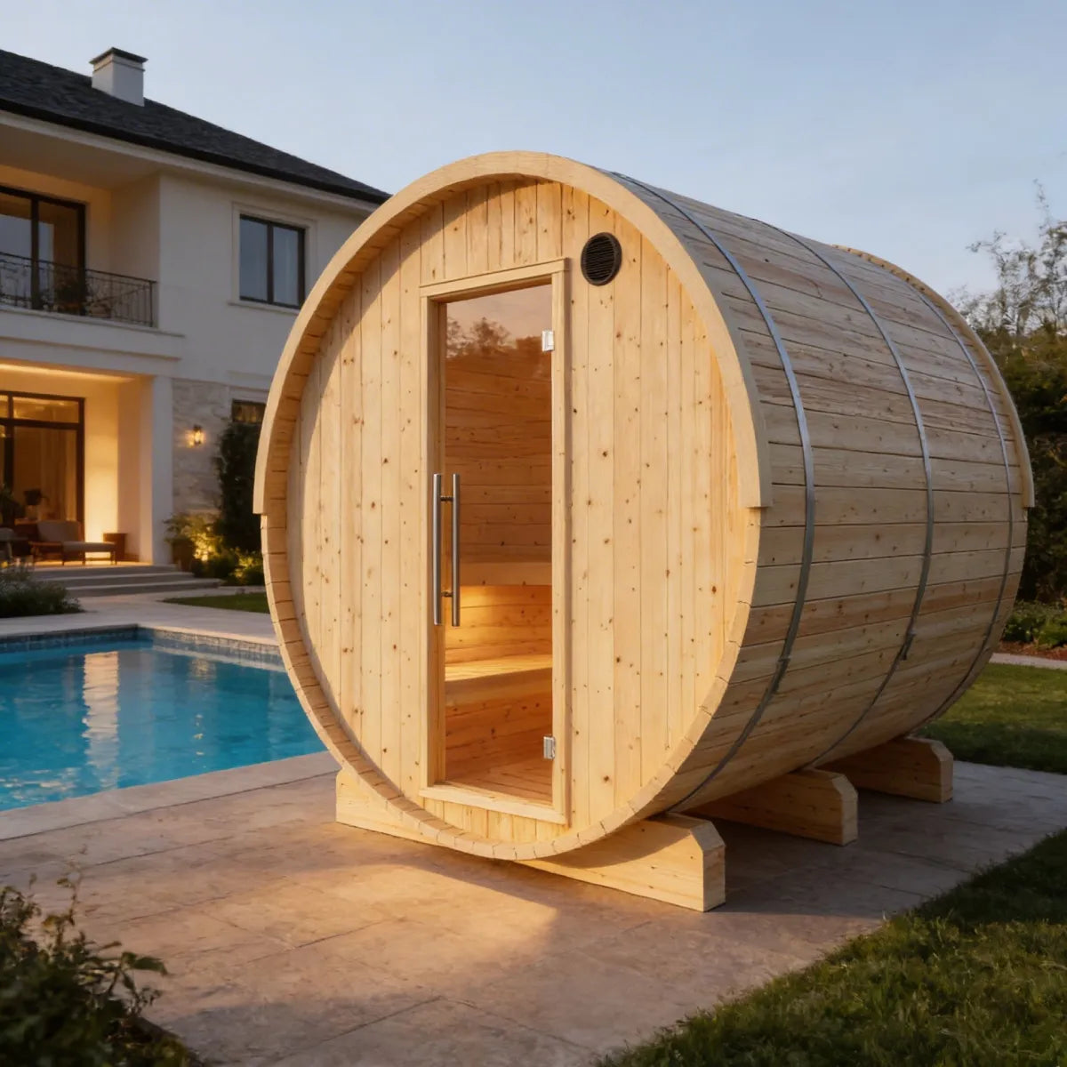 Finnish Barrel Saunas Vassa | 6-Person Barrel Sauna with WiFi Heater
