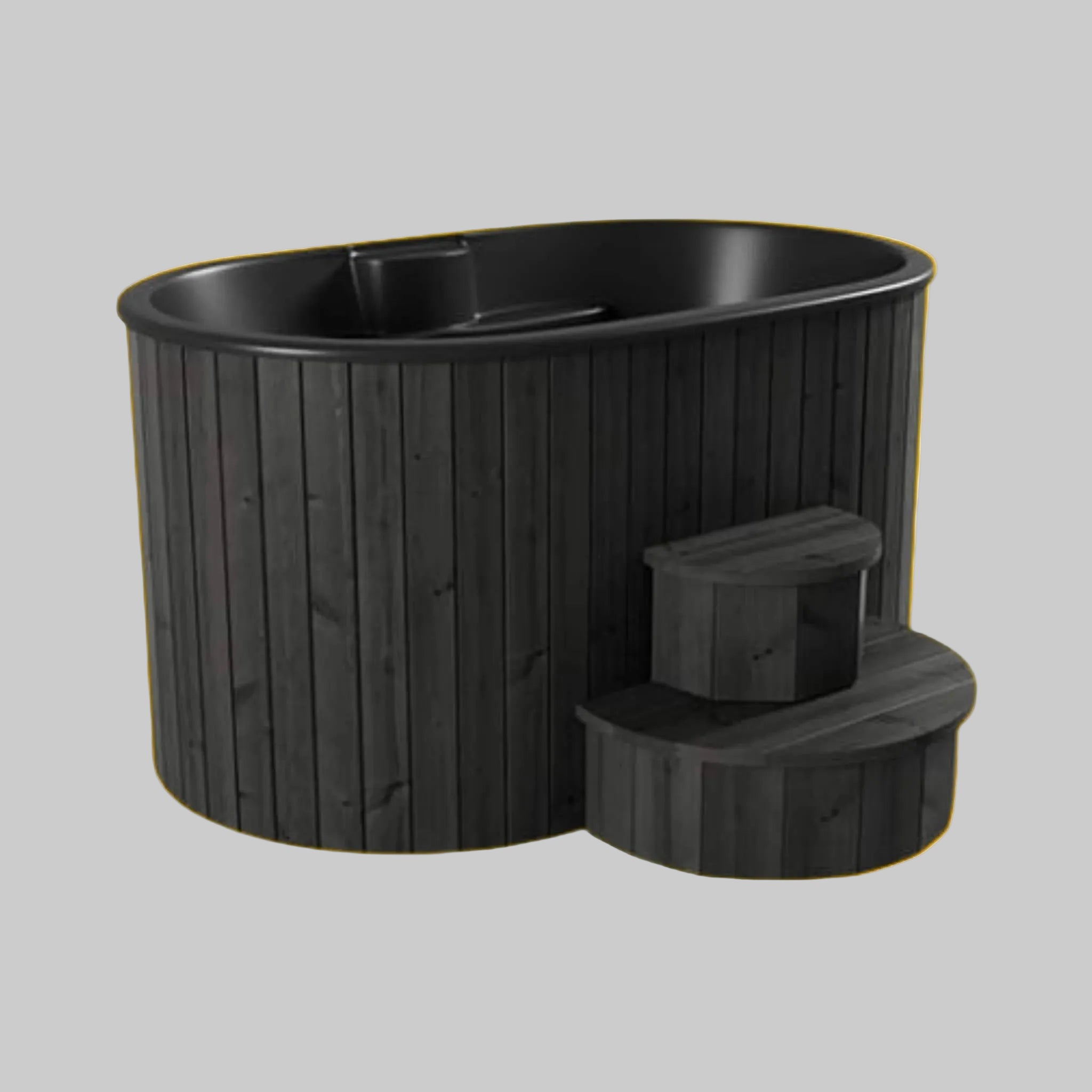 SaunaLife Model S2N/B 2-Person Hot & Cold Immersion Tub | Thermo-Pine Wood, Fiberglass Interior, Outdoor Plunge System