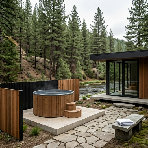 SaunaLife Model S2N/B 2-Person Hot & Cold Immersion Tub | Thermo-Pine Wood, Fiberglass Interior, Outdoor Plunge System