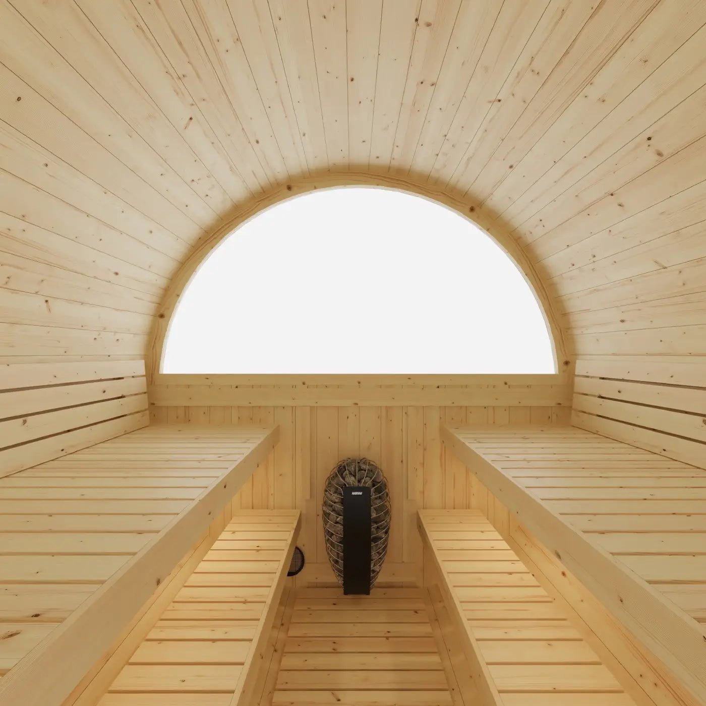 Summer Sale $500 OFF - Finnish Barrel Saunas Tampere | 4-Person Barrel Sauna with WiFi Heater - Forge Recovery