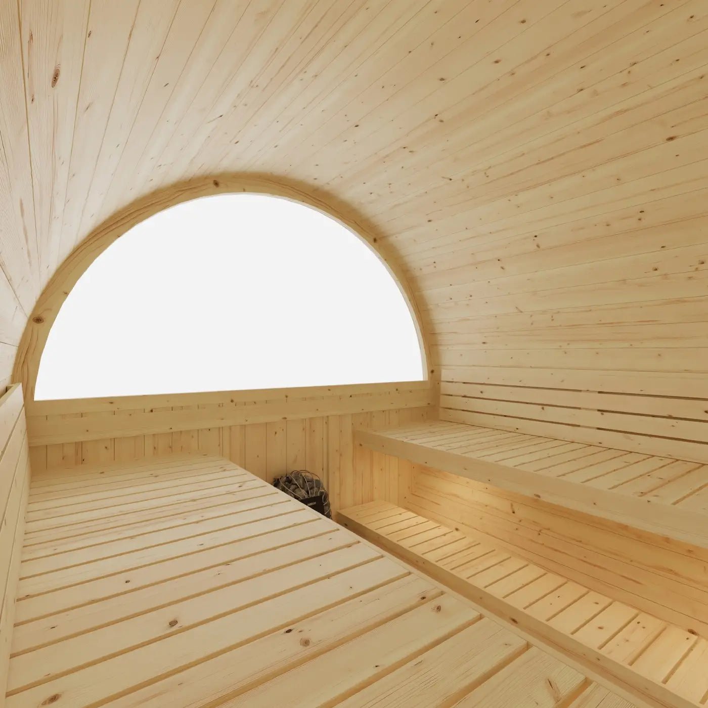 Summer Sale $500 OFF - Finnish Barrel Saunas Tampere | 4-Person Barrel Sauna with WiFi Heater - Forge Recovery