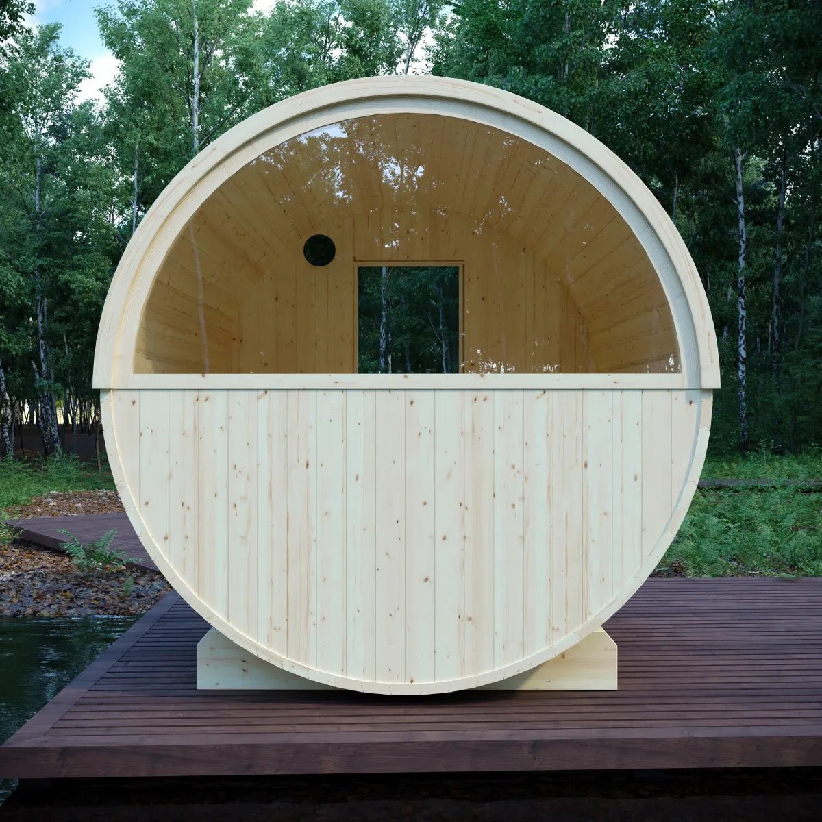 Summer Sale $500 OFF - Finnish Barrel Saunas Vassa | 6-Person Barrel Sauna with WiFi Heater - Discount - Forge Recovery