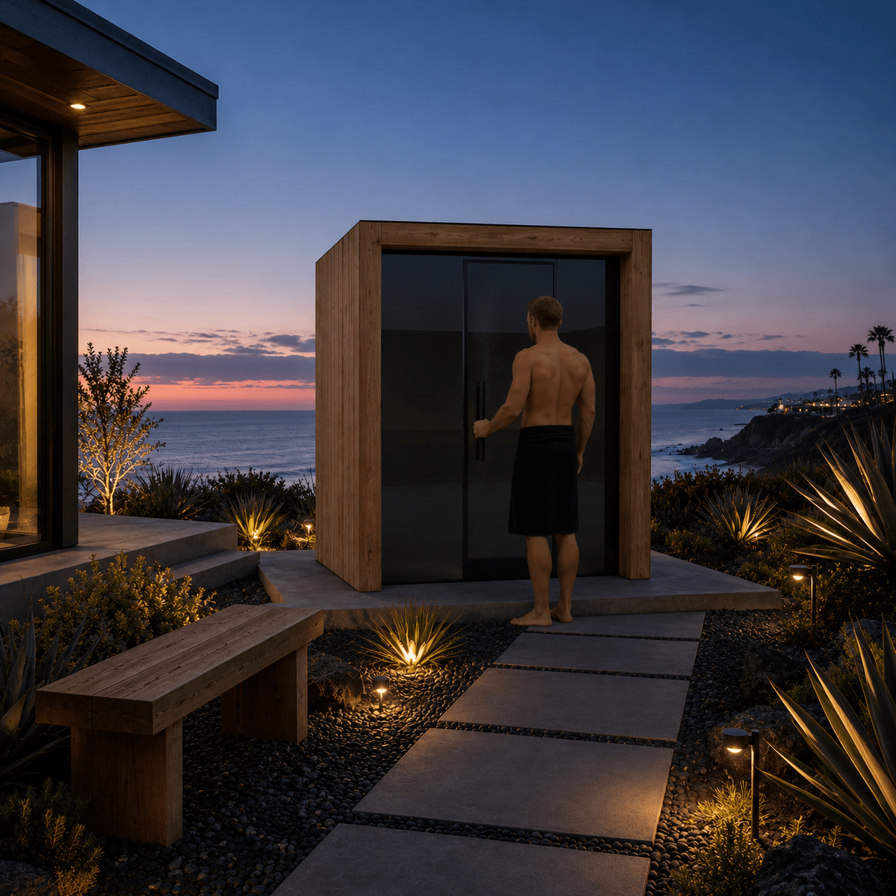 ThermaSol Fortis Outdoor Sauna Cabin, 4 Person - Forge Recovery