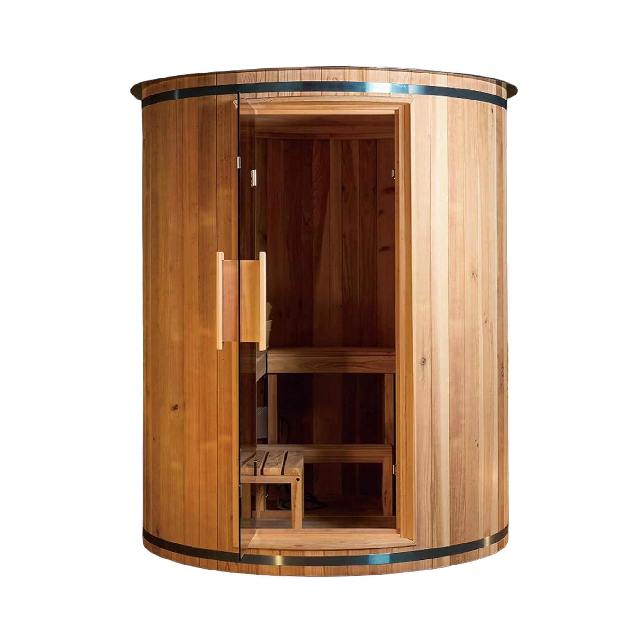 Thermora Barcelona 4-Person Vertical Barrel Sauna | 78” Cedar Wood Outdoor Sauna with 6kW Heater, LED Lighting & Stones
