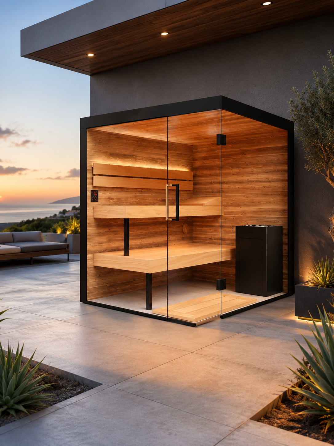 ThermaSol Lumaria Indoor Glass Sauna Cabin