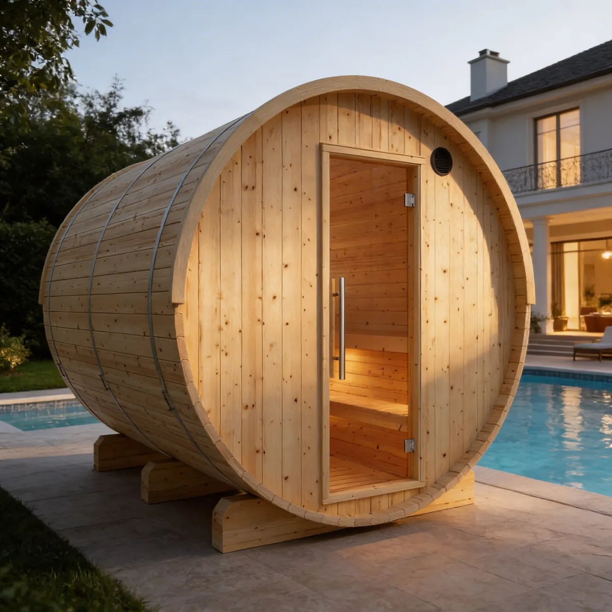 Finnish Barrel Saunas Vassa | 6-Person Barrel Sauna with WiFi Heater