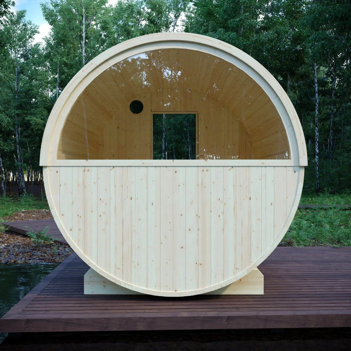 Finnish Barrel Saunas Vassa | 6-Person Barrel Sauna with WiFi Heater