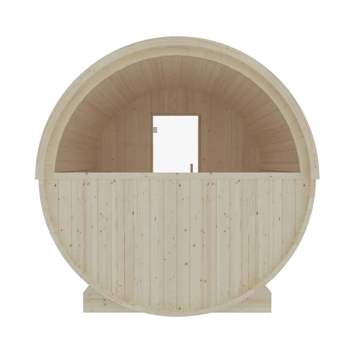 Summer Sale $500 OFF - Finnish Barrel Saunas Helsinki | 4-Person Barrel Sauna with Terrace and WiFi Heater - Forge Recovery