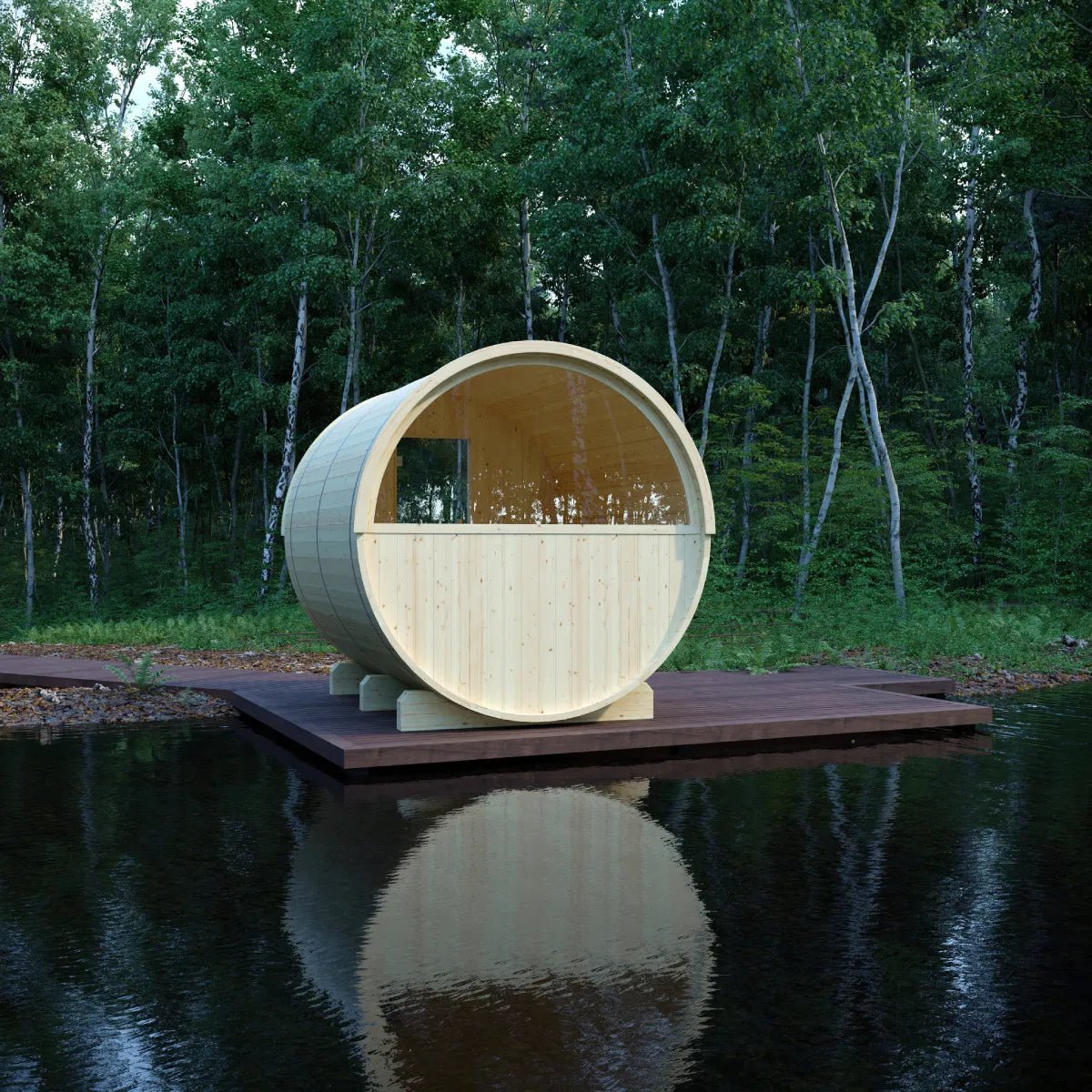 Summer Sale $500 OFF - Finnish Barrel Saunas Vassa | 6-Person Barrel Sauna with WiFi Heater - Discount - Forge Recovery