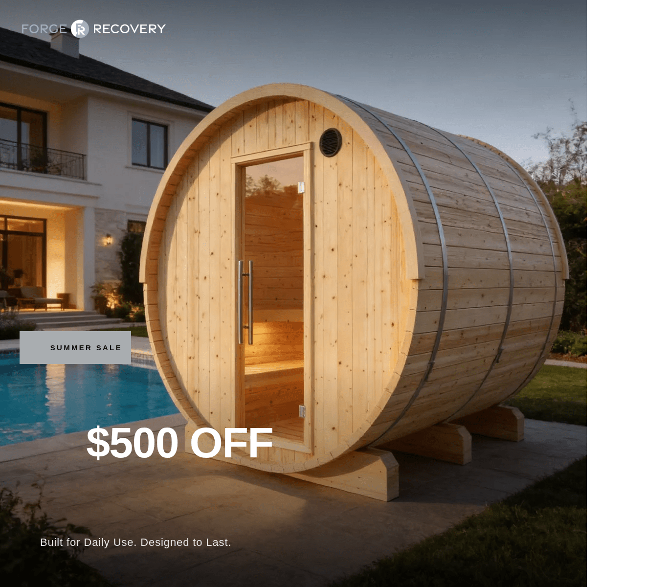 Summer Sale $500 OFF - Finnish Barrel Saunas Vassa | 6-Person Barrel Sauna with WiFi Heater - Discount - Forge Recovery