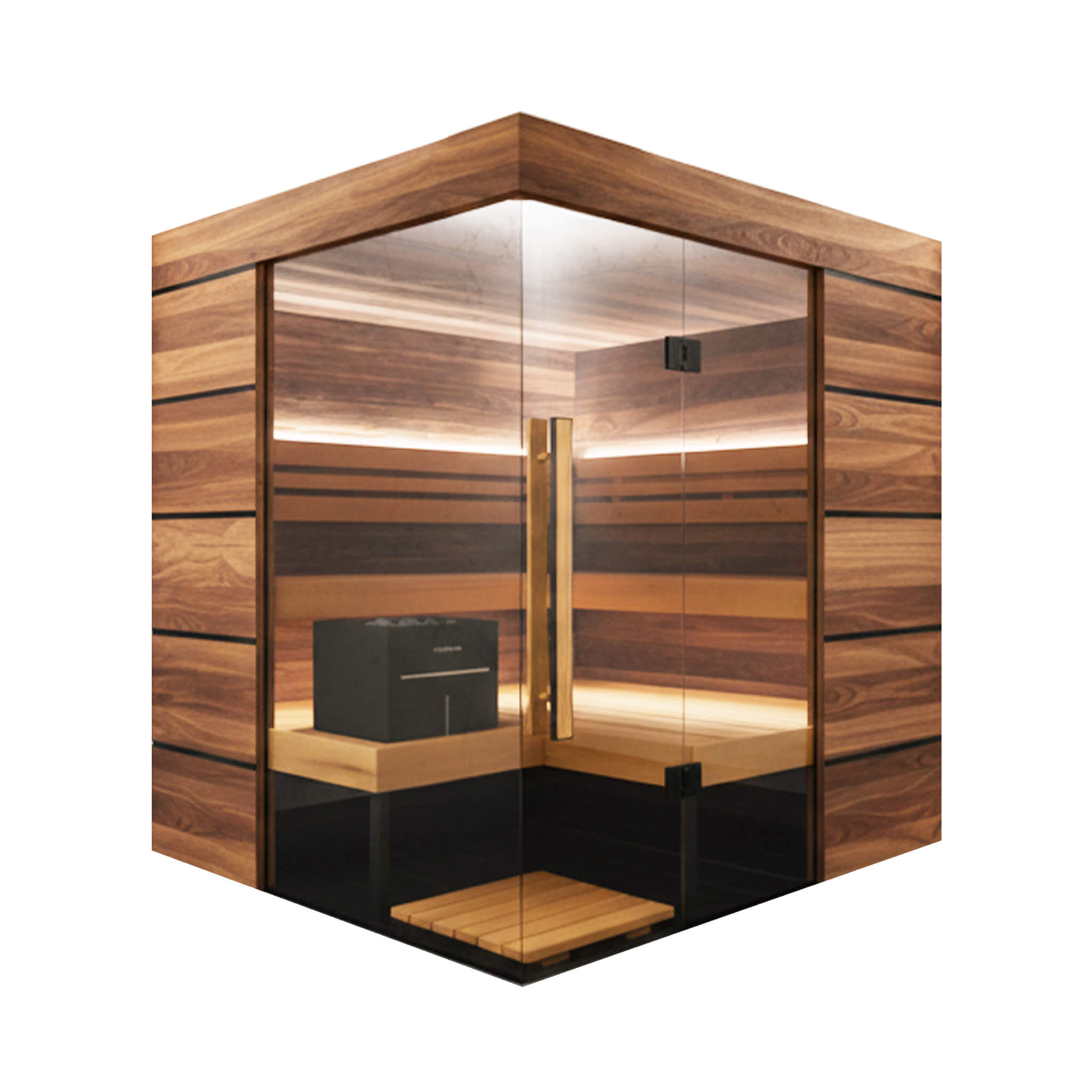 ThermaSol Astra Indoor Semi Panoramic Glass Sauna Cabin, 4 Person