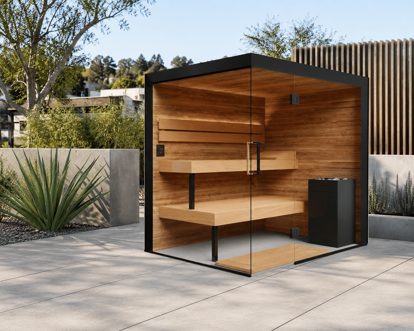 ThermaSol Lumaria Indoor Glass Sauna Cabin - Forge Recovery