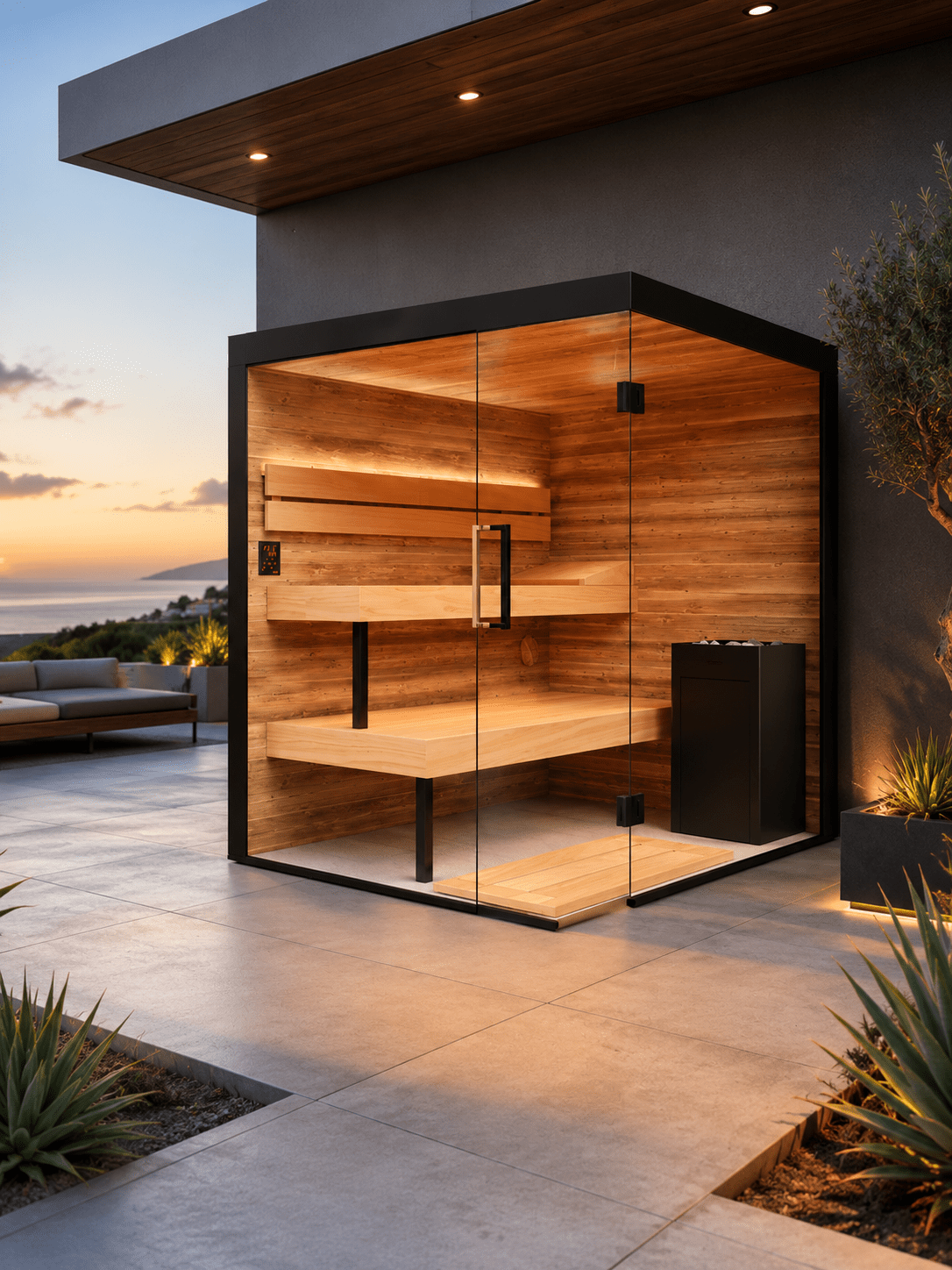 ThermaSol Lumaria Indoor Glass Sauna Cabin - Forge Recovery